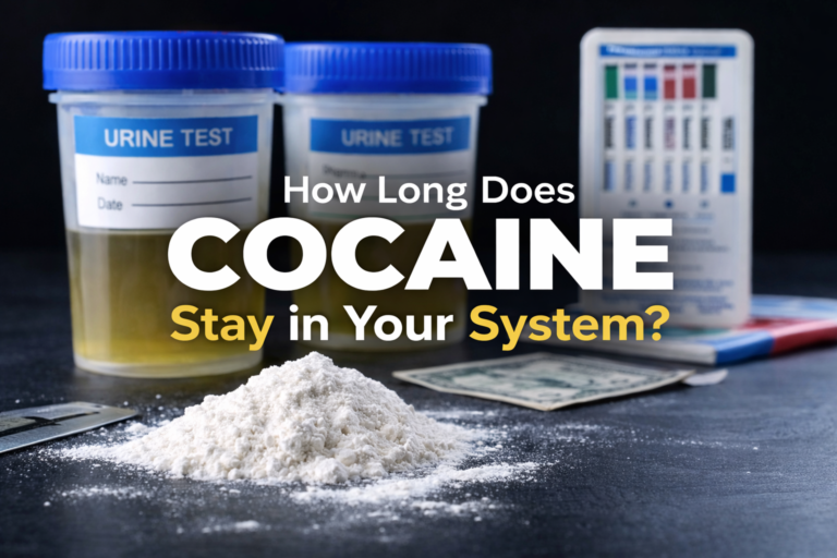 Illustration of cocaine detection time for drug tests with urine test cups